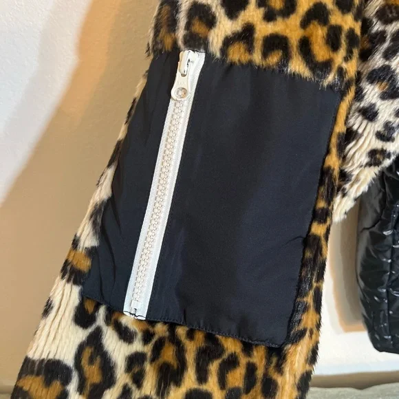 Sandy Liang Jacket - Women's Large Black - Faux Leopard Ski Coat Designer - Picture 6 of 13
